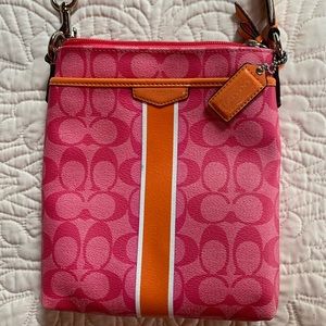 Hot Pink and Orange Coach Crossbody Bag